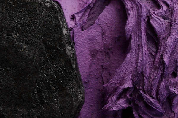 Dekoracyjny Fioletowy Czarny Kit Tło Tekstura Ścian Pastą Wypełniającą Nakładaną — Zdjęcie stockowe