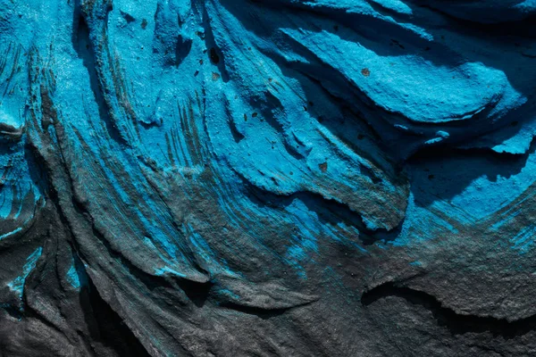 Dekoracyjny Niebieski Czarny Kit Tło Tekstura Ścian Pastą Wypełniającą Nakładaną — Zdjęcie stockowe