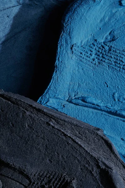 Décoratif Fond Mastic Bleu Noir Texture Murale Avec Pâte Remplissage — Photo