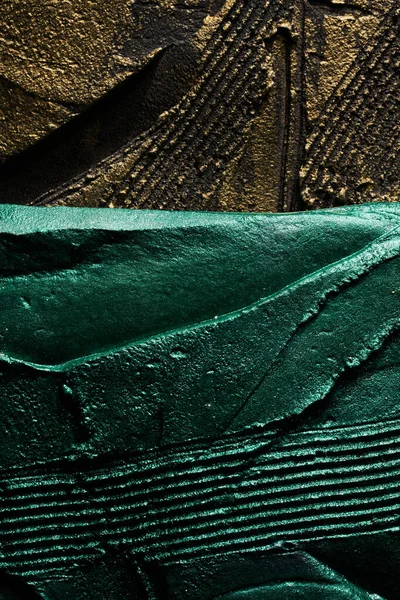 Dekoracyjny Czarny Złoty Zielony Kit Tło Tekstura Ścian Pastą Wypełniającą — Zdjęcie stockowe