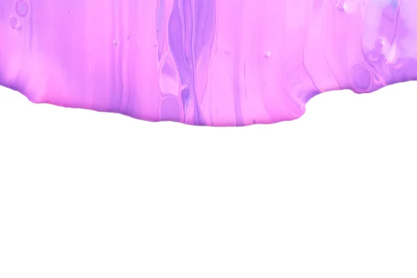Verf Druppels Stromen Naar Beneden Wit Papier Lilac Paarse Inkt — Stockfoto