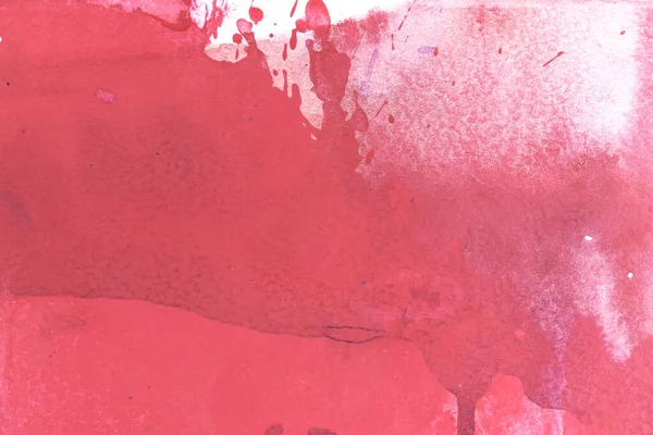 Fondo Acuarela Abstracto Pintura Roja Rosa Manchada Sobre Lienzo Collage — Foto de Stock