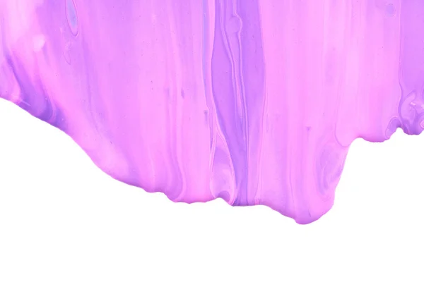 Verf Druppels Stromen Naar Beneden Wit Papier Lilac Paarse Inkt — Stockfoto