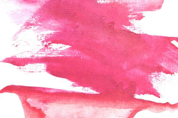 Fond Aquarelle Abstrait Peinture Rouge Rose Tachée Sur Toile Collage — Photo