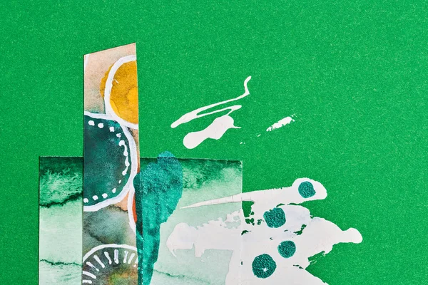 Collage Arte Pezzi Dipinti Incollati Carta Astratto Sfondo Geometrico Colorato — Foto Stock