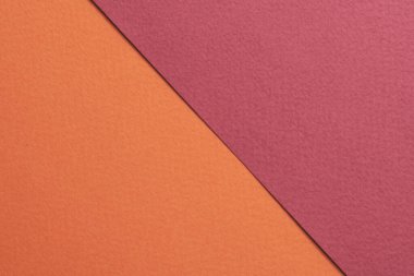 Rough kraft paper background, paper texture red burgundy orange colors. Mockup with copy space for tex