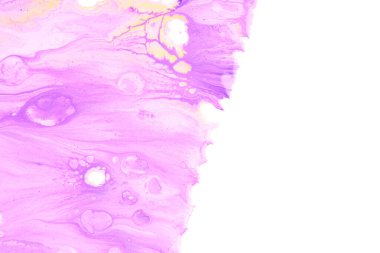 Özel güzel desen, soyut akışkan sanat arkaplanı. Mor eflatun boyalar birbirine karışıyor. Yazdırma ve dizayn için mürekkep dokusu lekeleri ve çizgileri