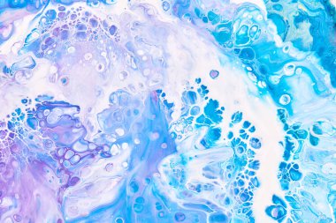 Özel güzel desen, soyut akışkan sanat arkaplanı. Mor eflatun mavisi renklerin karışımı. Yazdırma ve tarama için mürekkep dokusu lekeleri ve çizgileri