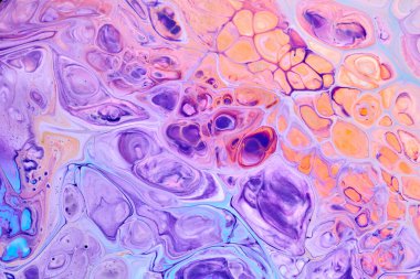 Özel güzel desen, soyut akışkan sanat arkaplanı. Renkli boyaların birbirine karışması gibi bir şey. Yazdırma ve tarama için mürekkep dokusu lekeleri ve çizgileri