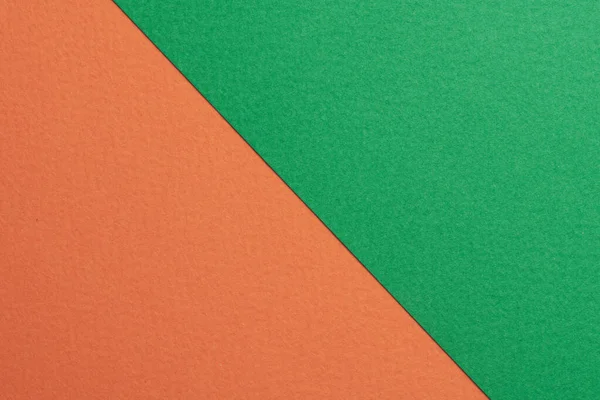 Papier Kraft Brut Fond Texture Papier Orange Couleurs Vertes Maquette — Photo