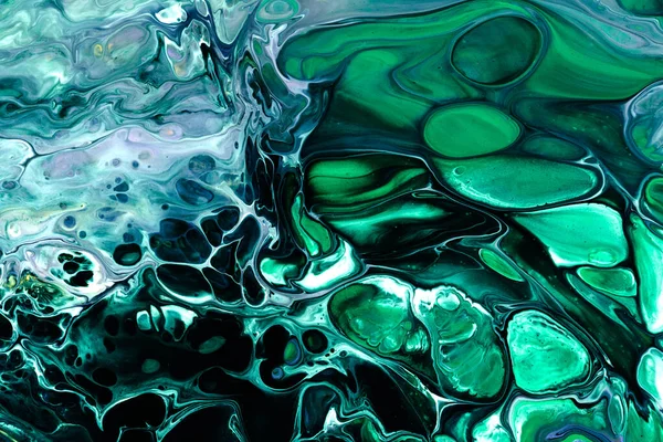 Exklusiv Schöne Muster Abstrakte Fluidkunst Hintergrund Fluss Des Mischens Grün — Stockfoto