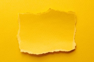 Yırtık kenarlı kağıt parçalarından sanat kolajı. Yapışkan notlar, sarı renkler, defter sayfaları. Soyut arka gruplandırma