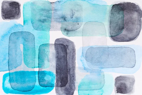 Fondo Azul Abstracto Collage Arte Tinta Acuarela Manchas Manchas Pinceladas —  Fotos de Stock