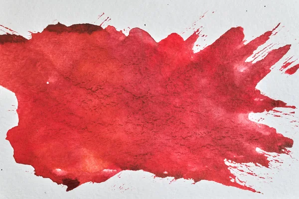 Abstraktní Červené Pozadí Malířská Koláž Akvarelem Skvrny Skvrny Tahy Štětcem — Stock fotografie