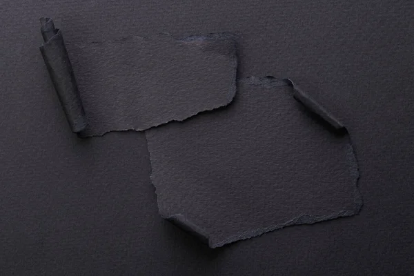 Yırtık Kenarlı Kağıt Parçalarından Sanat Kolajı Yapışkan Notlar Siyah Renkler — Stok fotoğraf