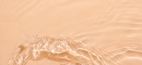 Вода Бежева Поверхня Абстрактний Фон Хвилі Пульсації Текстури Косметичного Аква — стокове фото