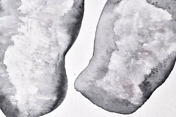 抽象的な黒と白の背景 水彩インクアートコラージュ アクリル痛の汚れ ブロット ブラシストローク — ストック写真