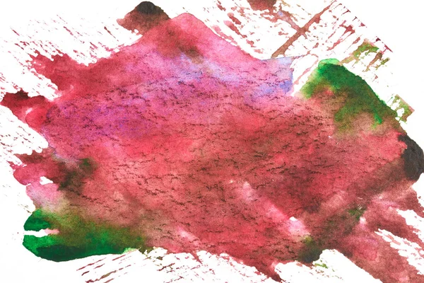 摘要绿色红色背景 水彩油墨艺术拼贴 丙烯酸疼痛的污迹 污迹和笔划 — 图库照片