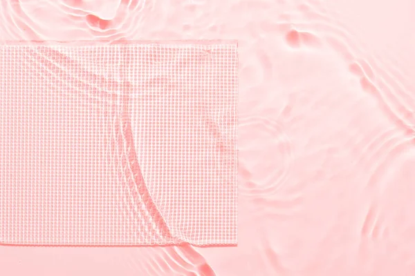 Fondo Abstracto Superficie Rosa Agua Ondas Ondulaciones Textura Hidratante Acuático — Foto de Stock