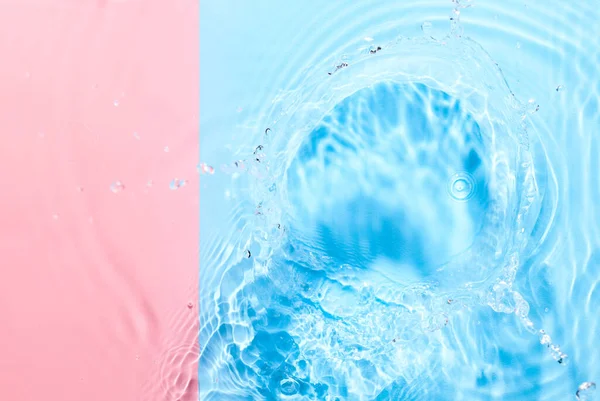 Водна Рожево Блакитна Поверхня Абстрактний Фон Хвилі Пульсації Текстури Косметичного — стокове фото