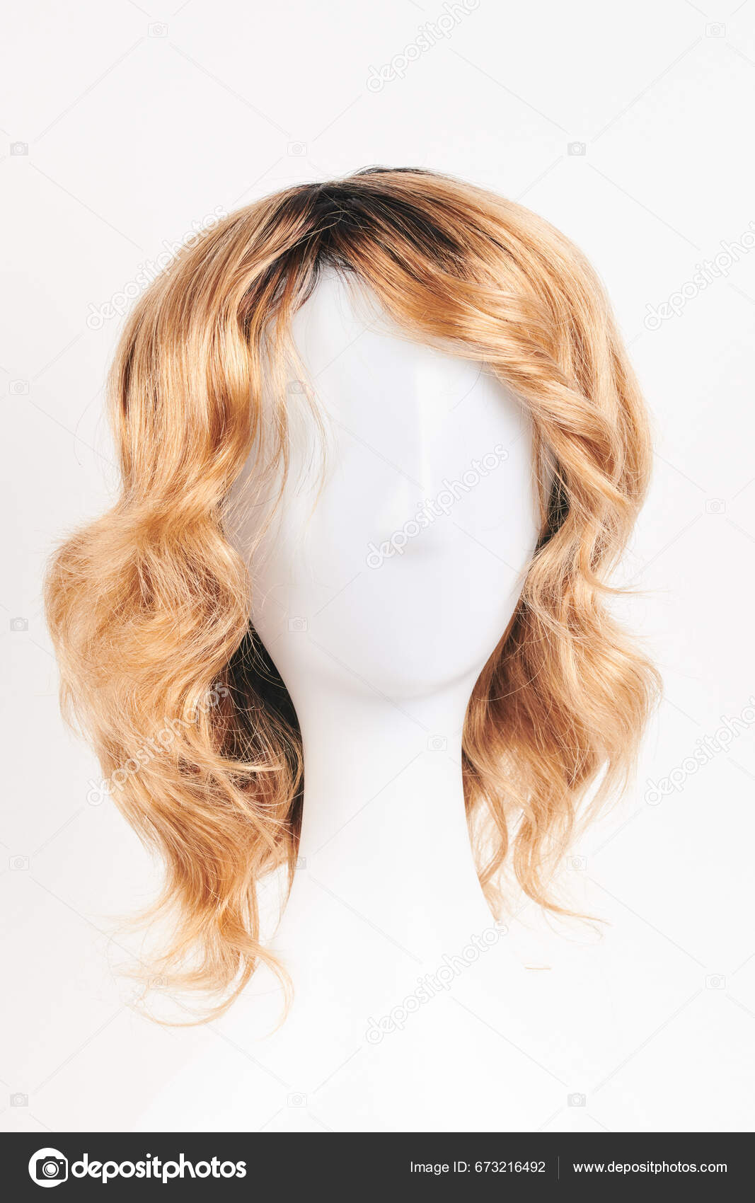 Mannequin Head With Long Blond Wig Stock Photo - Download Image