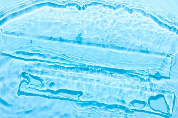 Water Blauw Oppervlak Abstracte Achtergrond Golven Rimpels Textuur Van Cosmetische — Stockfoto