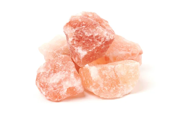 Гімалайський Блок Солі Кристал Натуральної Рожевої Солі Ізольований Білому Тлі — стокове фото