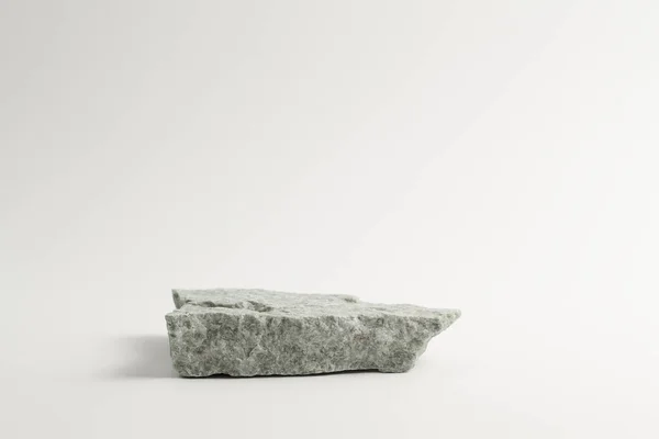 Pedestal Piedra Texturizada Plana Gris Sobre Fondo Blanco Plantilla Para — Foto de Stock
