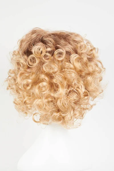 Natural Looking Blonde Fair Wig White Mannequin Head Short Hair Stock Picture