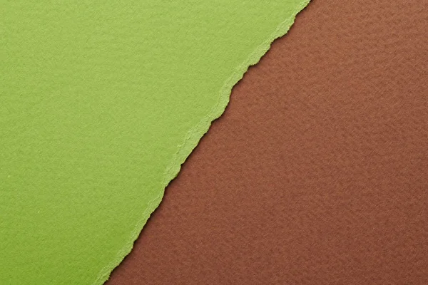 Yırtık Kenarlı Kağıt Parçalarından Sanat Kolajı Yapışkan Notlar Yeşil Kahverengi — Stok fotoğraf