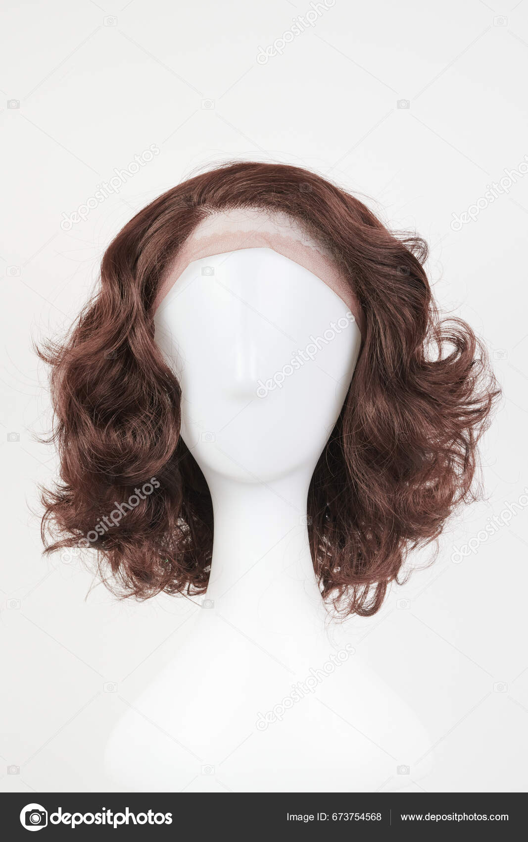 Natural Looking Dark Brunet Wig White Mannequin Head Middle Length Stock  Photo by ©amixstudio 673754568