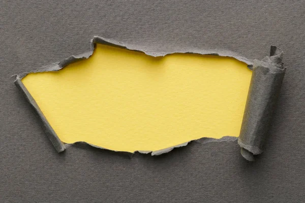 Frame Ripped Paper Torn Edges Window Text Copy Space Yellow — Stock Photo, Image