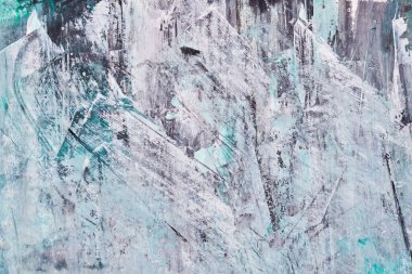 Çok renkli soyut arkaplan. Kaotik lekeler, lekeler ve fırça darbeleri akrilik boya. Suluboya mürekkep sanatı kolajı