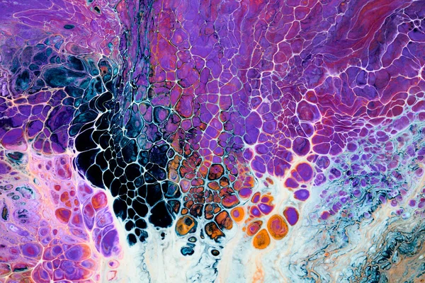 Flerfärgad Pensel Stroke Abstrakt Bakgrund Färgglada Akrylbläck Blottar Och Fläckar — Stockfoto