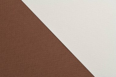 Rough kraft paper background, paper texture brown white colors. Mockup with copy space for tex