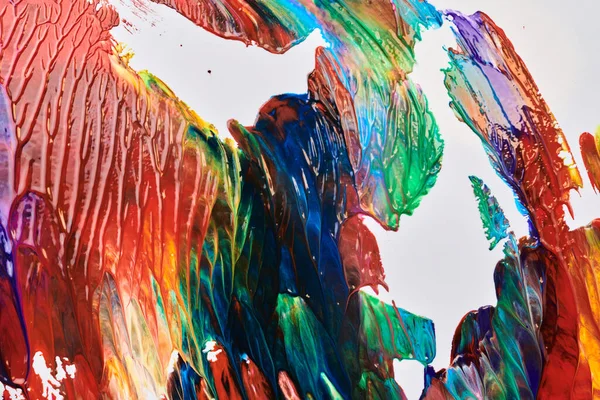 Wielokolorowe Pociągnięcia Pędzla Abstrakcyjne Tło Kolorowe Plamy Tuszu Akrylowego Wzór — Zdjęcie stockowe