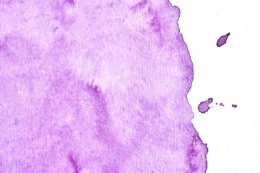 Soyut mor arkaplan. Suluboya mürekkep sanat kolajı. Akrilik boya lekeleri, lekeler ve fırça darbeleri