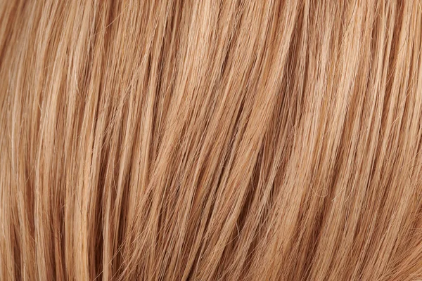 Detailní Pohled Přírodní Lesklé Vlasy Banda Světlé Blond Kadeře Pozadí — Stock fotografie
