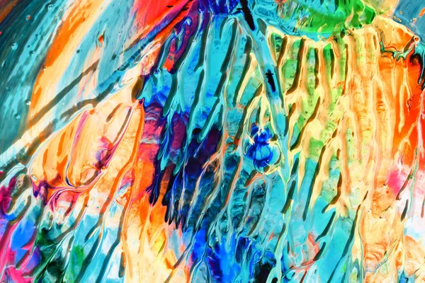 Fond Abstrait Multicolore Taches Encre Acrylique Colorées Motif Taches Impression — Photo