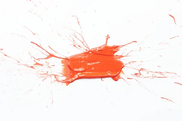 Acrylfarbe Fleckig Chaotischer Pinselstrich Fleck Fließt Auf Weißem Papierhintergrund Kreative — Stockfoto