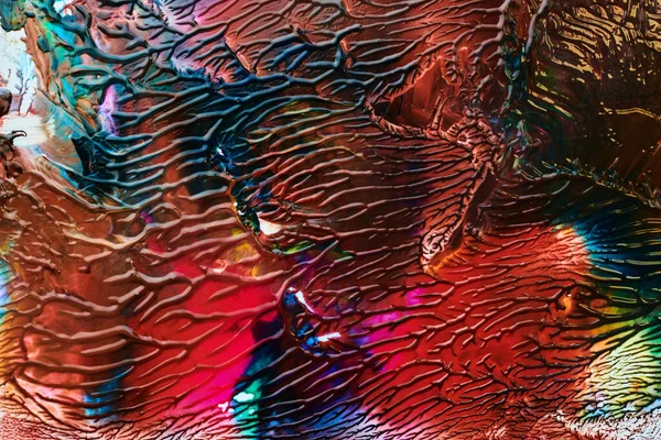 Разноцветные Мазки Кисти Абстрактный Фон Цветные Акриловые Чернила Пятна Рисунок — стоковое фото