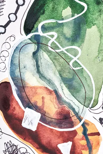 Abstrakter Hintergrund Aquarelltinte Mehrfarbige Kunstcollage Bunte Flecken Kleckse Und Pinselstriche — Stockfoto