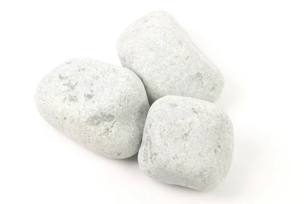 Set Sauna Stones Isolated White Background Natural Mineral Rock Jadeite — Stock Photo, Image
