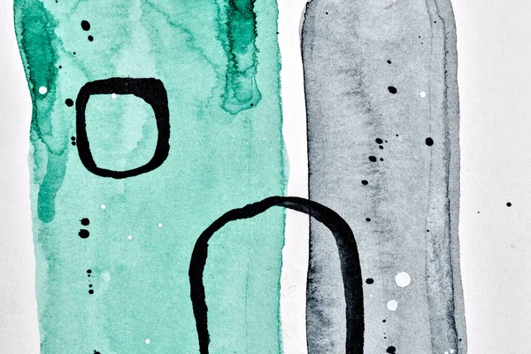Абстрактный Фон Акварельные Чернила Многоцветный Художественный Коллаж Зеленые Пятна Пятна — стоковое фото