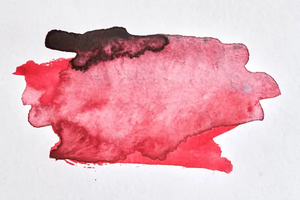 Abstrakt Röd Bakgrund Akvarell Bläck Konst Collage Fläckar Fläckar Och — Stockfoto