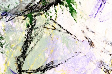 Soyut arkaplan, çok renkli parlak sanat kolajı. Parmak izi davetiyesi ve kartpostallar için desen tasarımı. Balmumu boya kalemleri posterleri, renkli duvar kağıtları, çocuk resimleri.