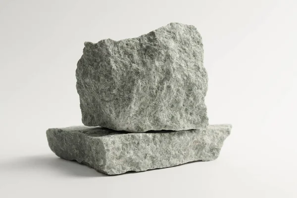 Uppsättning Bastustenar Isolerade Vit Bakgrund Naturlig Mineralsten Jadeit — Stockfoto