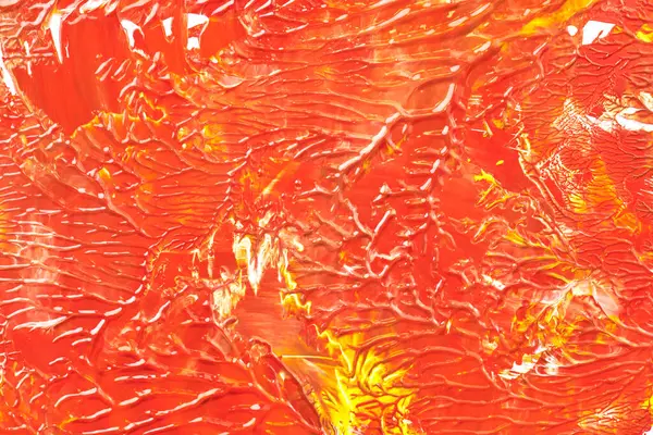 Kreativ Färgstark Strukturerad Bakgrund Flytande Konst Abstrakt Orange Tapet Akryl — Stockfoto