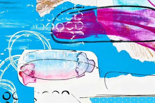 Абстрактный Фон Многоцветный Коллаж Креативный Рисунок Печатной Пригласительной Открытки Открытки — стоковое фото