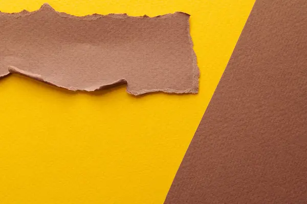 Yırtık Kenarlı Kağıt Parçalarından Sanat Kolajı Yapışkan Notlar Sarı Kahverengi — Stok fotoğraf